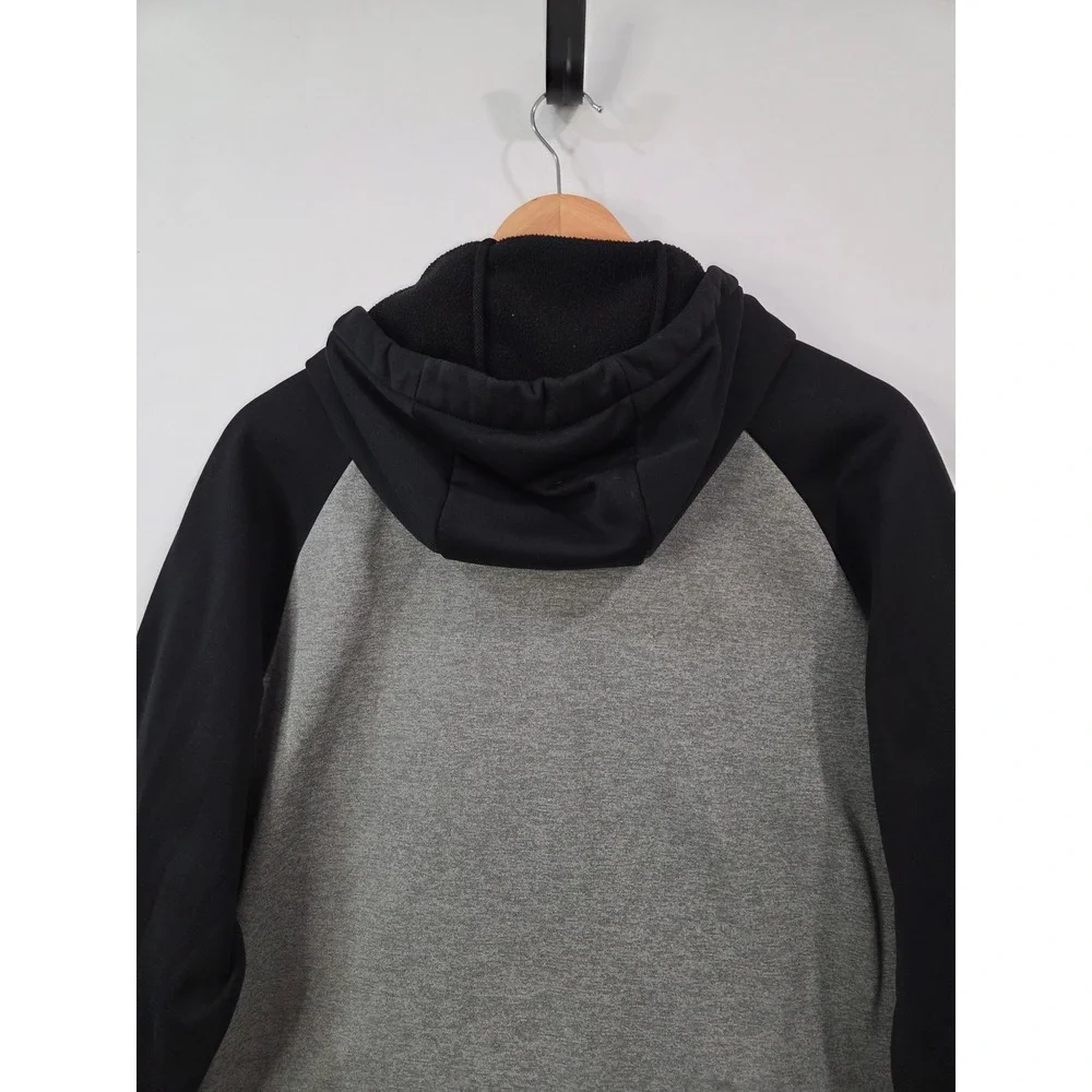 Nike Dri-FIT Therma Hoodie Mens XL Gray Black‎ Big Swoosh Pullover Sweatshirt